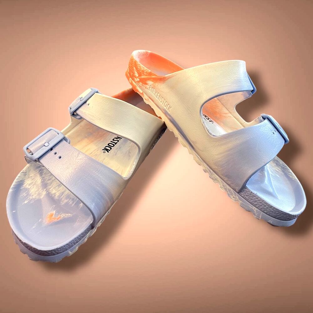 RARE 9 BIRKENSTOCK Arizona Essentials Tie Dye EVA Slide Excellent Condition